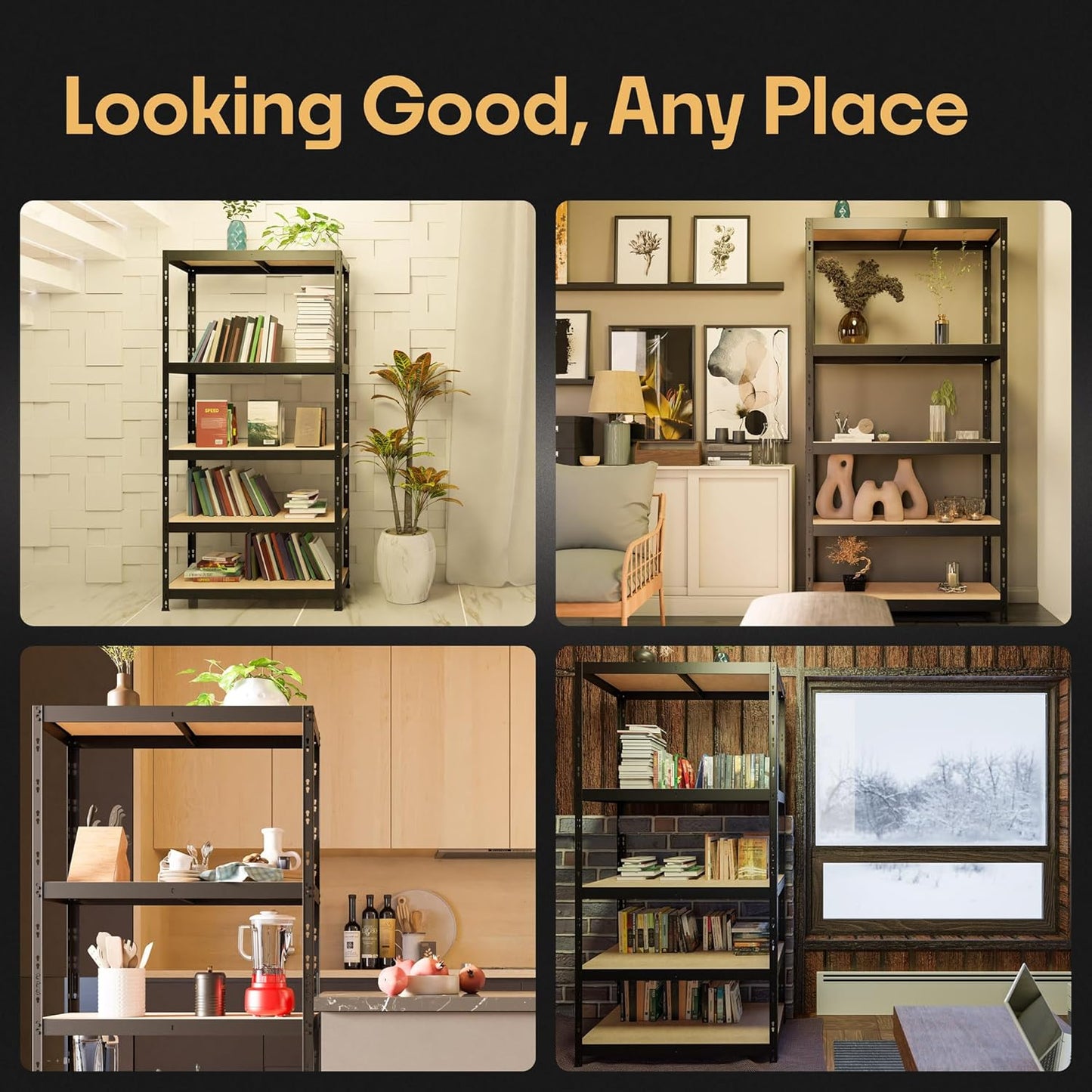 Storage Shelves: 5 Storage Shelves Heavy Duty w/ 2,750 lb Total Load Capacity, 550 per Storage Shelf, 71x35x24 | Perfect Solution for Your Storage Needs | Adjustable Shelving Unit