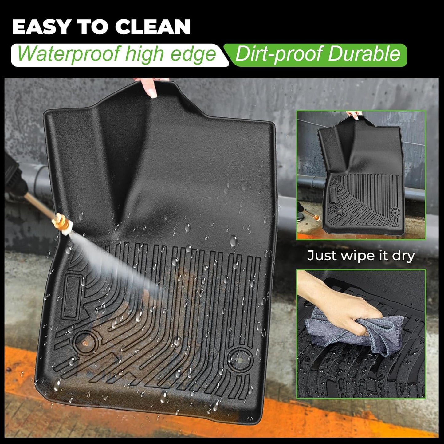 Floor Mats & Cargo Liner Set Fit for 2021-2011 Dodge Grand Caravan 7 Seat All Weather Protection TPE Anti-Slip Automotive Full Set Floor Liners Custom Dodge Grand Caravan Accessories