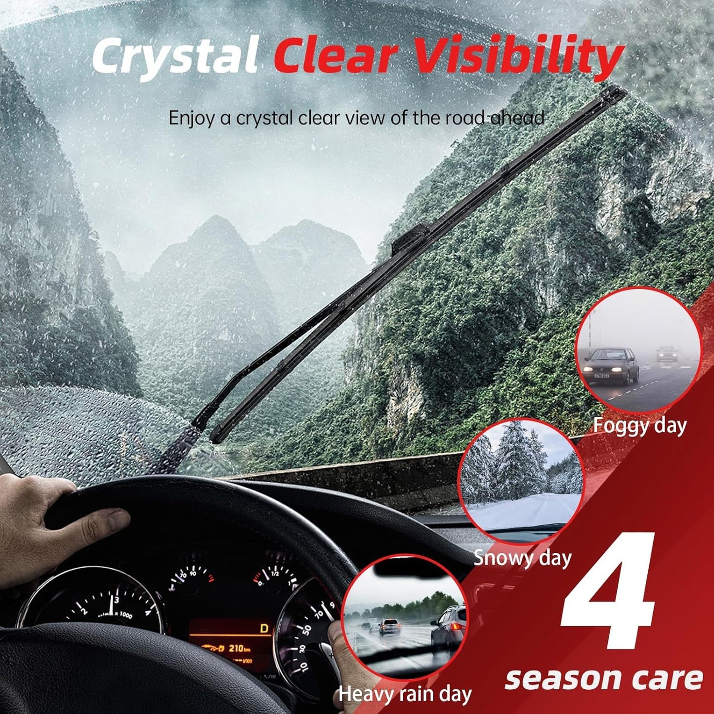 OTUAYAUTO Windshield Wiper Blades - Replacement for Subaru Forester 2019-2024, Front and Rear Wiper Blade, Top Lock - 26"+17"+14" (Pack of 3)