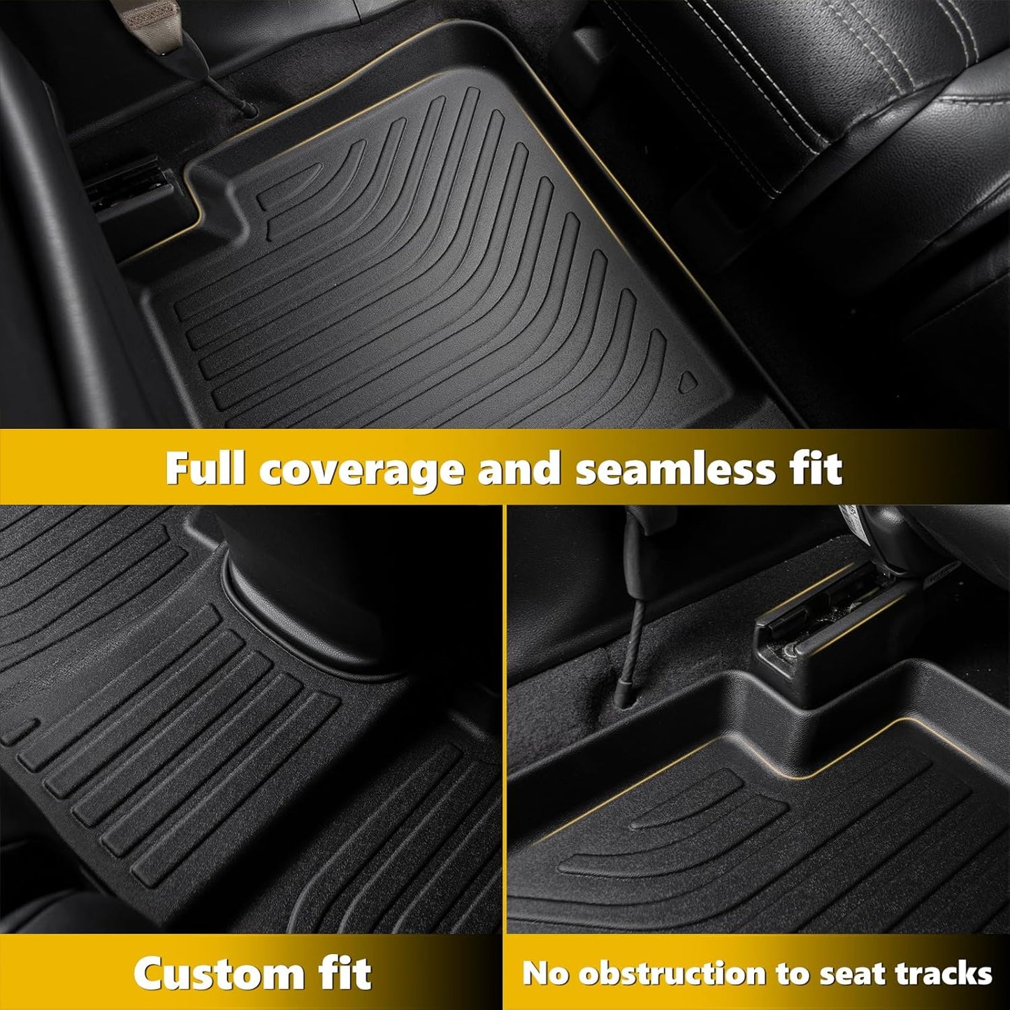GINOWY-Floor Mats with Cargo Liner Full Set Custom for i4 2022-2025, All Weather Car Floor Mats Cargo Liner TPE Rubber Trunk Mat Trunk Liner, i4 Accessories Mats