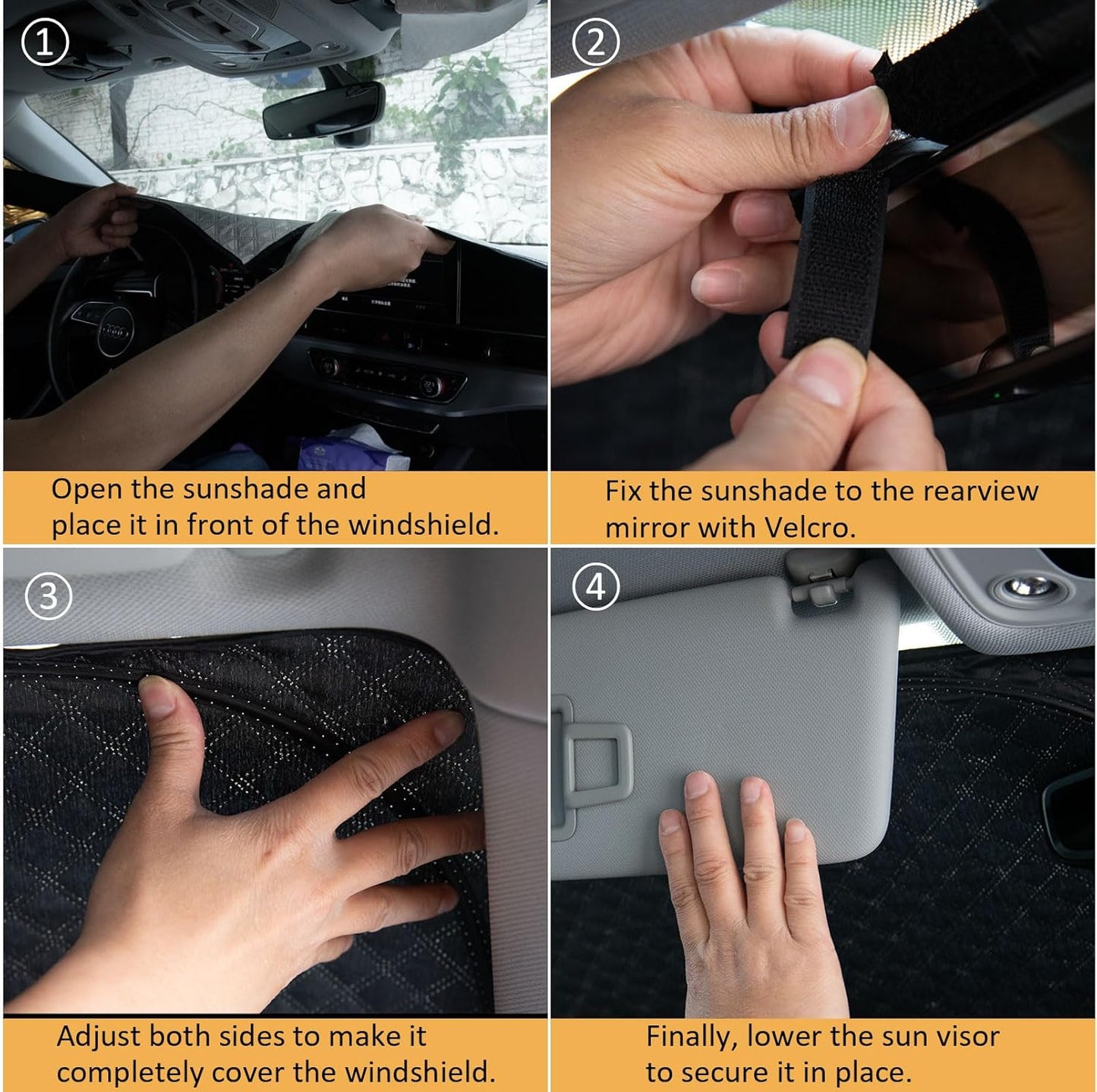 Car Windshield Sun Shade 5 Layers Thick for Volkswagen Atlas 2018-2024 2025 - Front Window Sunshade Sun Visor Accessories - Protector for VW Atlas Vehicle Reflect UV Sun and Heat