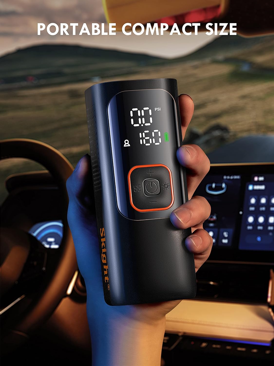 Tire Inflator Portable Air Compressor - Powerful 160PSI & 2X Faster, Accurate Pressure LCD Display, Cordless Easy Operation - Portable Air Pump for Car, Motorcycle, E-Bike, Ball