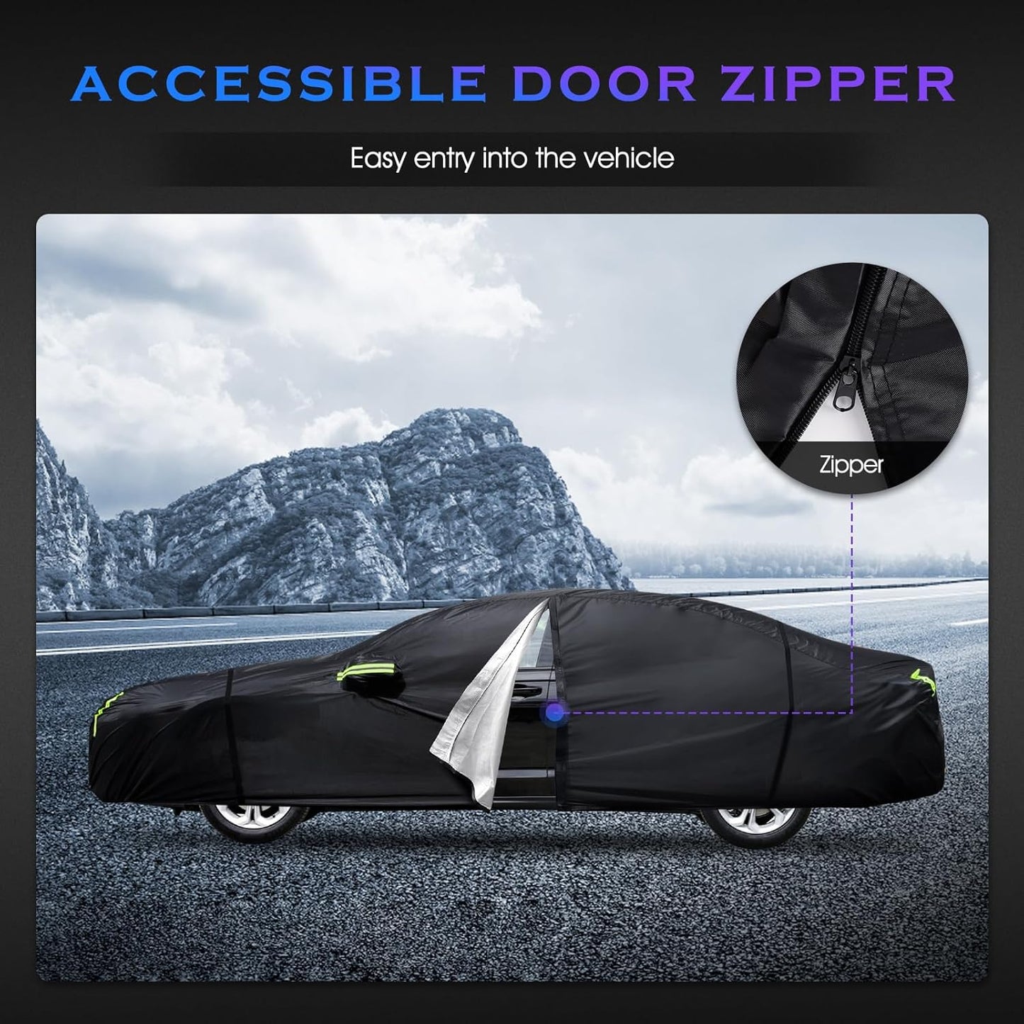 Car Cover Custom Fit for Honda Accord 2001-2025,Toyota Camry 1996-2025,6 Layers Truck Cover Waterproof All Weather for Automobiles,Outdoor Full Exterior Cover,Rain, Sun, Wind Protection,Black