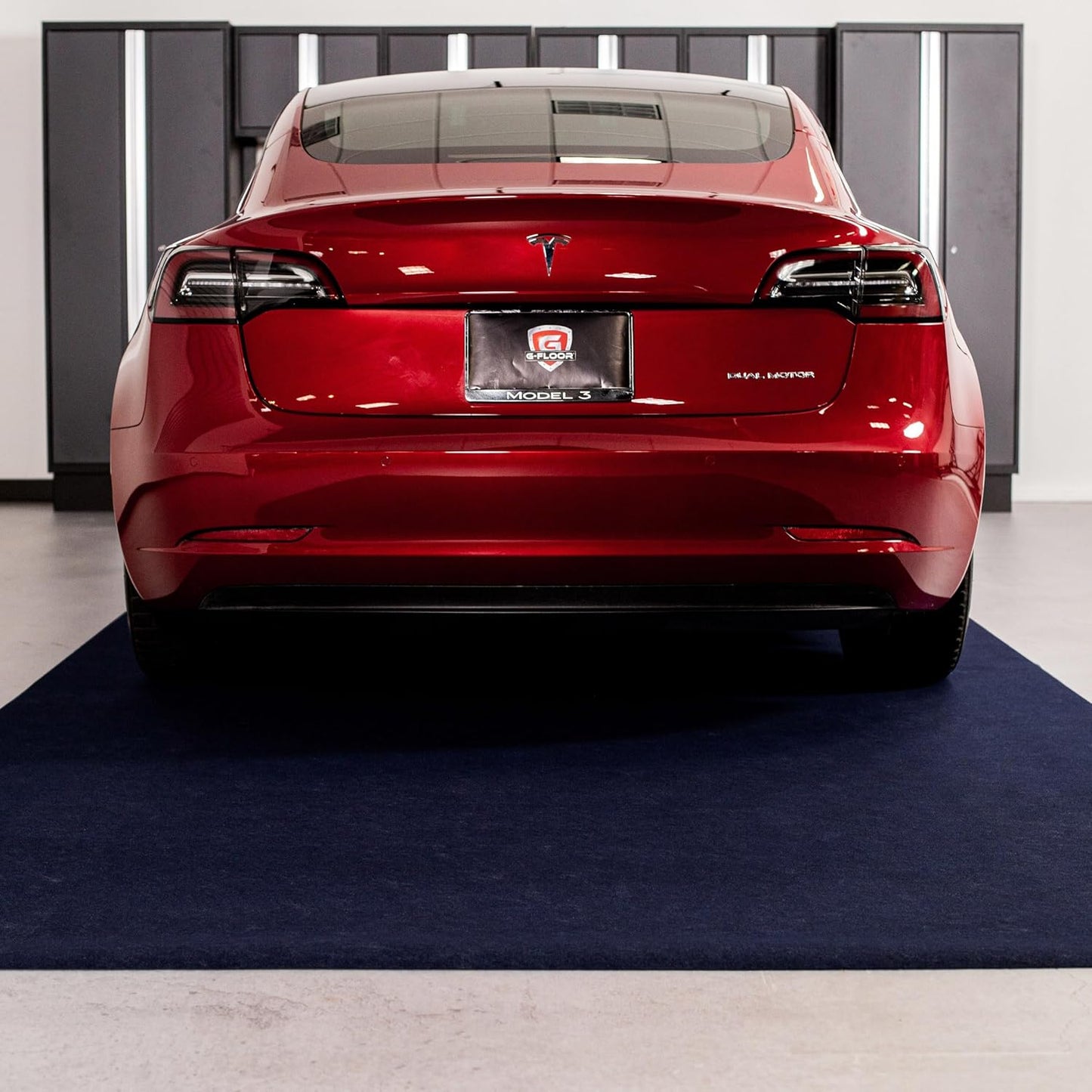 G-Floor Drip & Dry Absorbent (7'6" x 14', Blue) Floor Mat with Waterproof Vinyl Backing for Protecting Your Garage Floor - Just Unroll to Install!