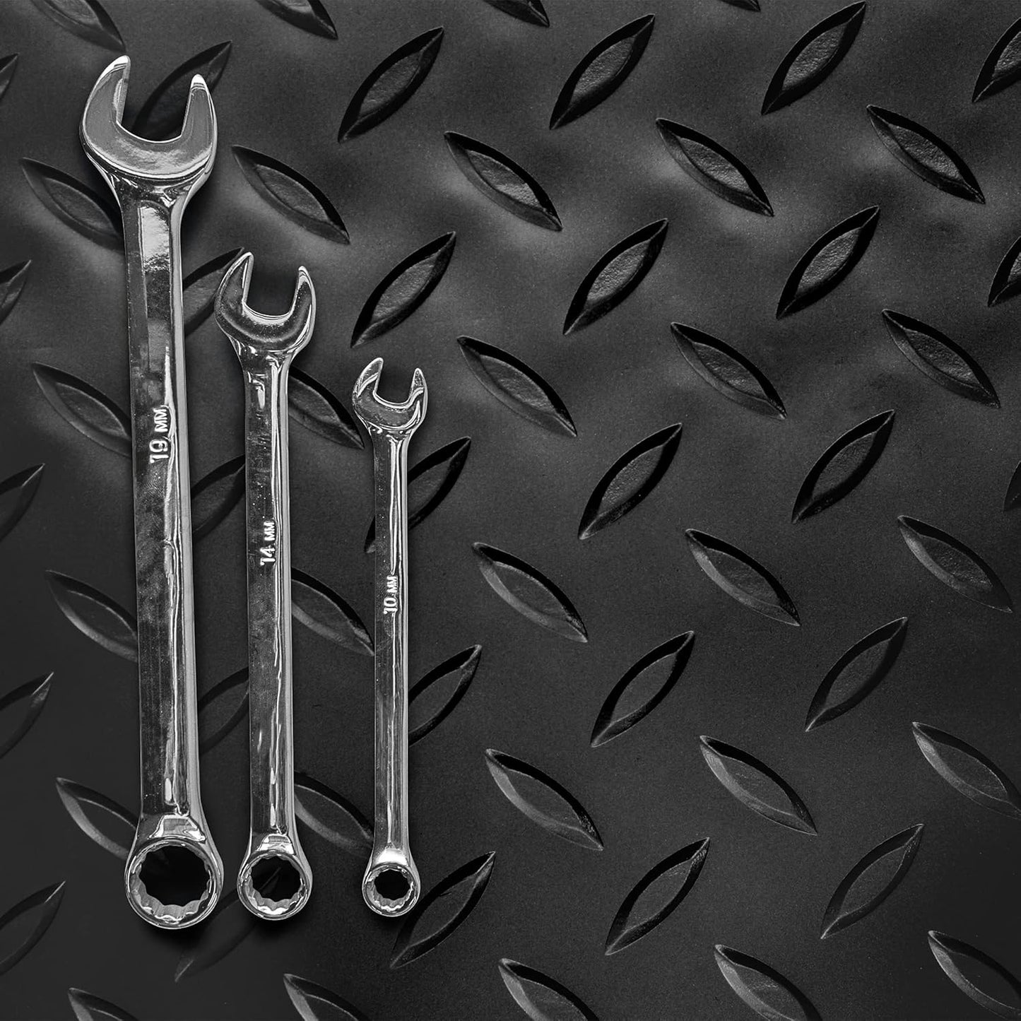 IncStores 2.5mm Thick Commercial-Grade Nitro Roll Garage Floor Mat | Flexible Vinyl Floor Mat for a Stronger and Safer Garage, Workshop, or Trailer | Diamond-Plate, Midnight Black, 10' x 40'