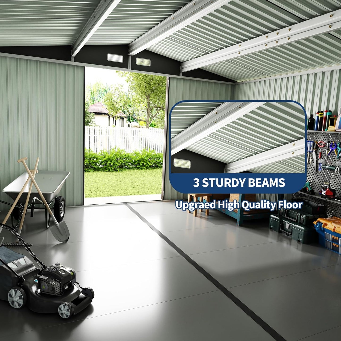 8x12 FT Metal Storage Sheds Outdoor, Metal Yard Sheds Garden Shed Kit, Metals Tool Shed with Lockable Door, Metals UtilityShed Buildings with Air Vent for Backyard Garden Patio Lawn