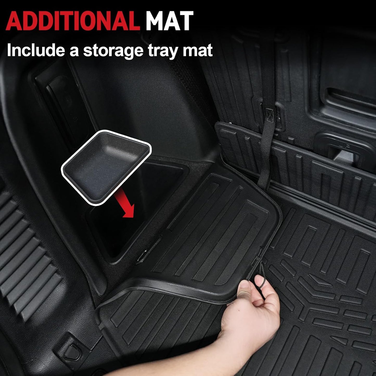 Floor Mats for 2016-2024 2025 Dodge Durango 6-seat, All Weather TPE Cargo Liner Cargo Mat and 3rd Row Backrest Mats for SRT Durango Accessories