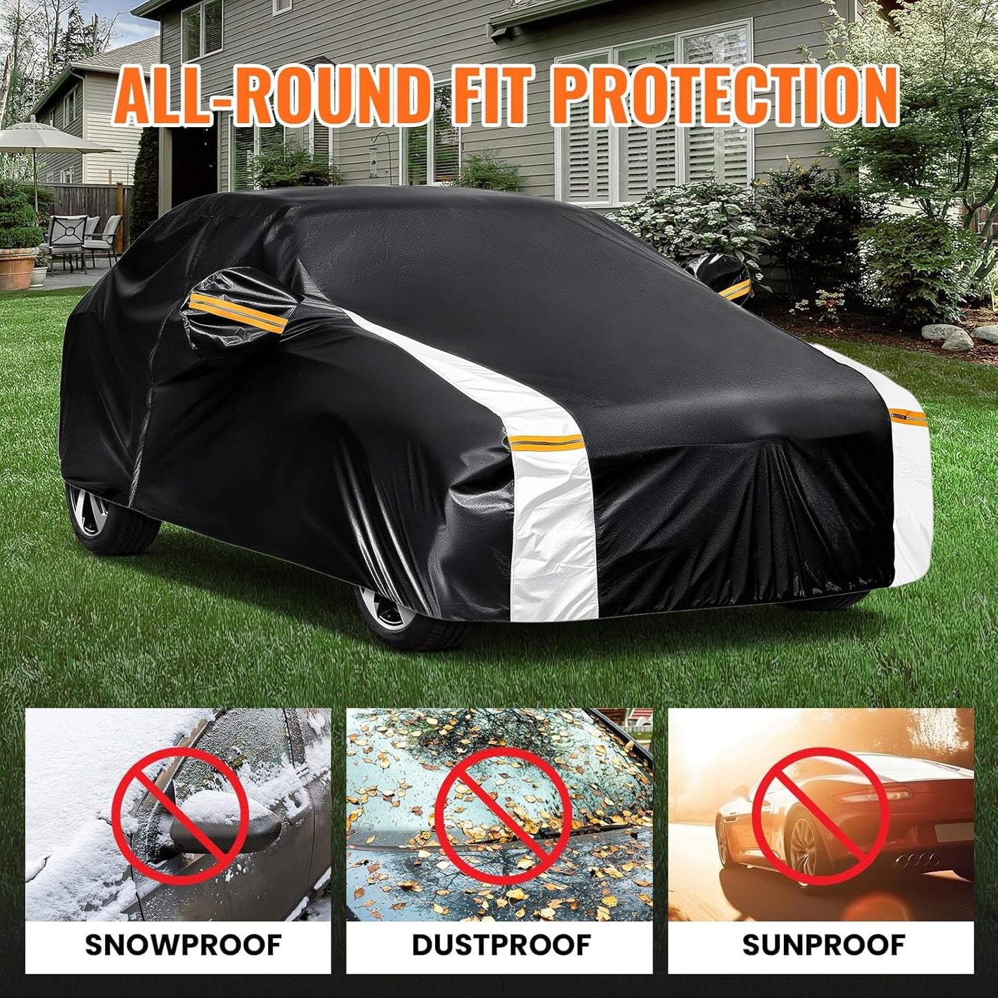 Subaru Outback Car Cover 100% Waterproof All Weather, Gift with Towel, 10 Layers SUV Car Cover Custom Fit 1994-2025 Subaru Outback, Outdoor Cover Rain Sun UV Protection with Door Zipper.