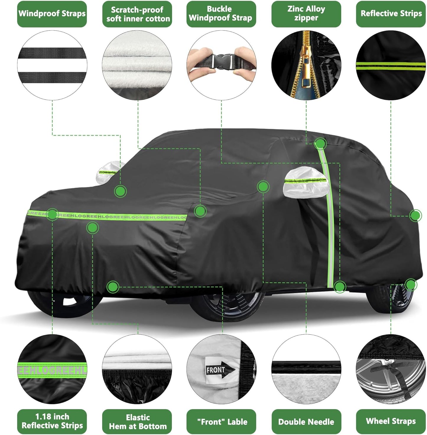 Car Cover for 2002-2025 Mini Cooper/Cooper S/Hardtop/Convertible 2-Door,Full Exterior Car Covers for Automobiles All Weather Waterproof Heavy Duty,Zipper/Cotton Rain UV Proof Custom fit【210T Taffeta】