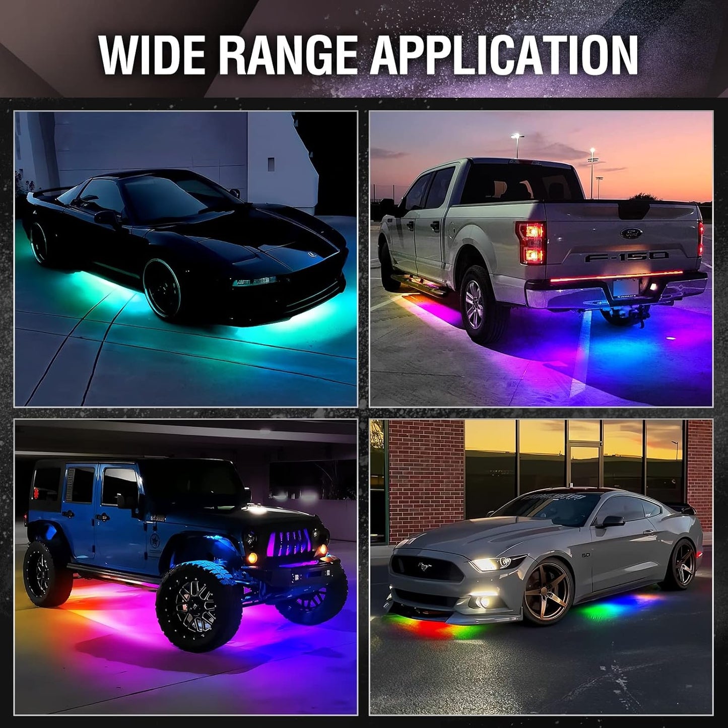 OPT7 Aura DreamColor Underglow Chasing Lights for Car with APP & Remote Control, Waterproof Rigid Aluminum LED Light Bar, Exterior Neon Accent Underbody RGBIC Light Kit, Multi Colors Music Mode, 12V