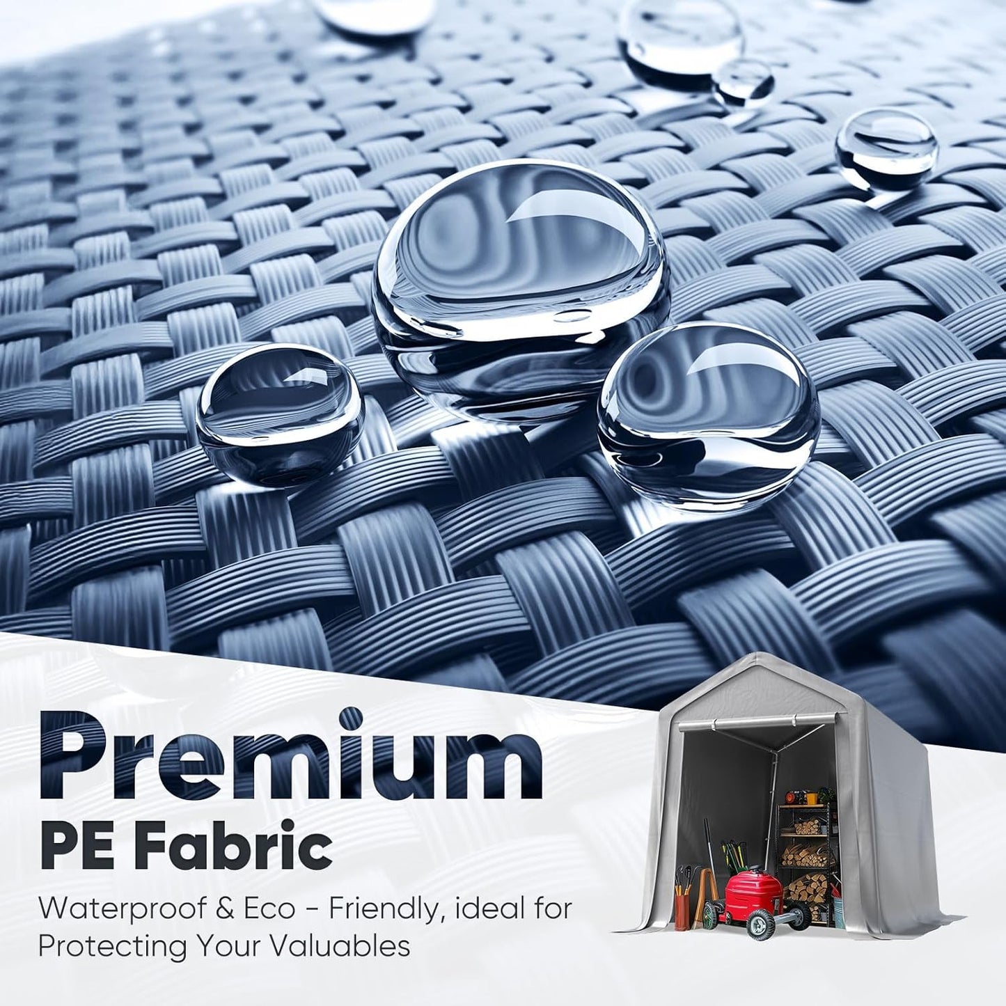 Quictent Heavy Duty 6x8FT Carport Shelter with Roll-Up Mesh Windows & Reinforced Frame, Portable Garage Canopy for Motorcycle Storage, Outdoor Equipment, Patio Furniture Cover - Silver Gray