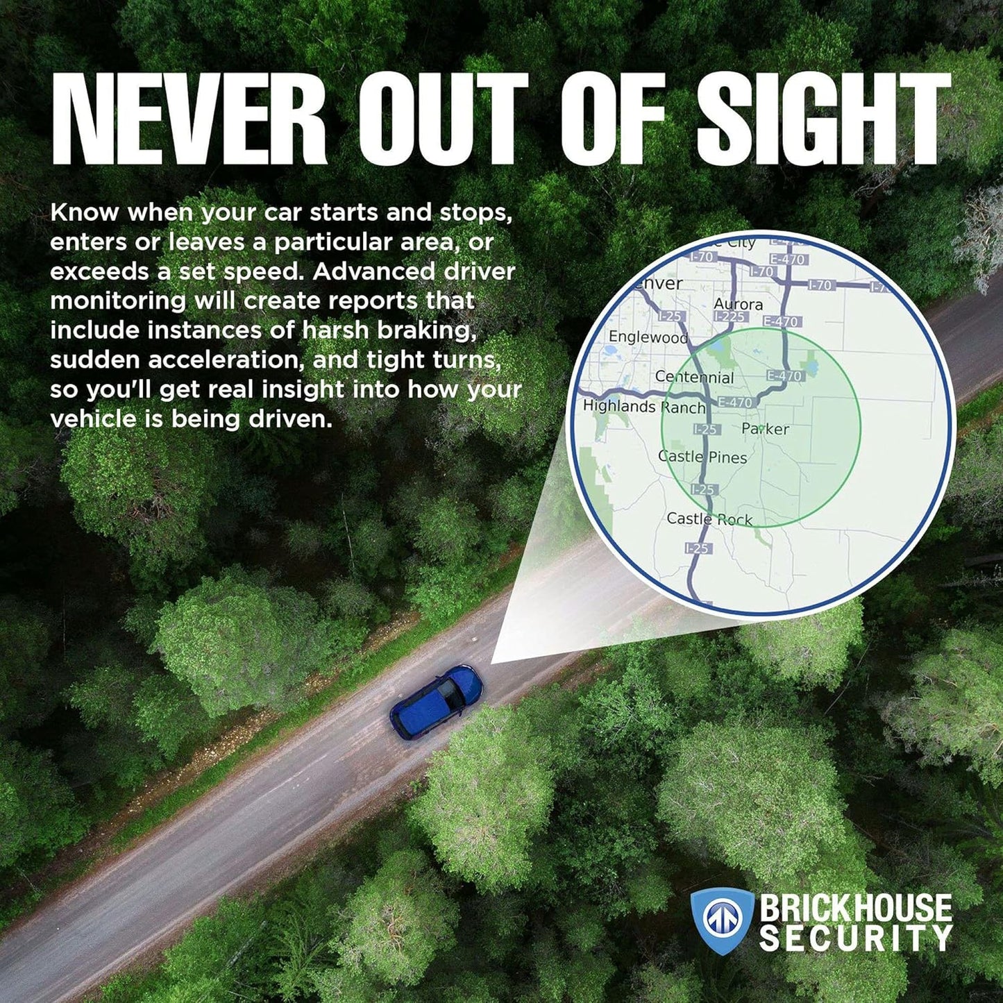 Brickhouse Security TrackPort Pro - Diagnostic GPS Tracker for Vehicles, Car Location, Speed, Battery Health, Mileage, Vehicle Diagnostic Data Report - Plugs into OBD Port - Subscription Required