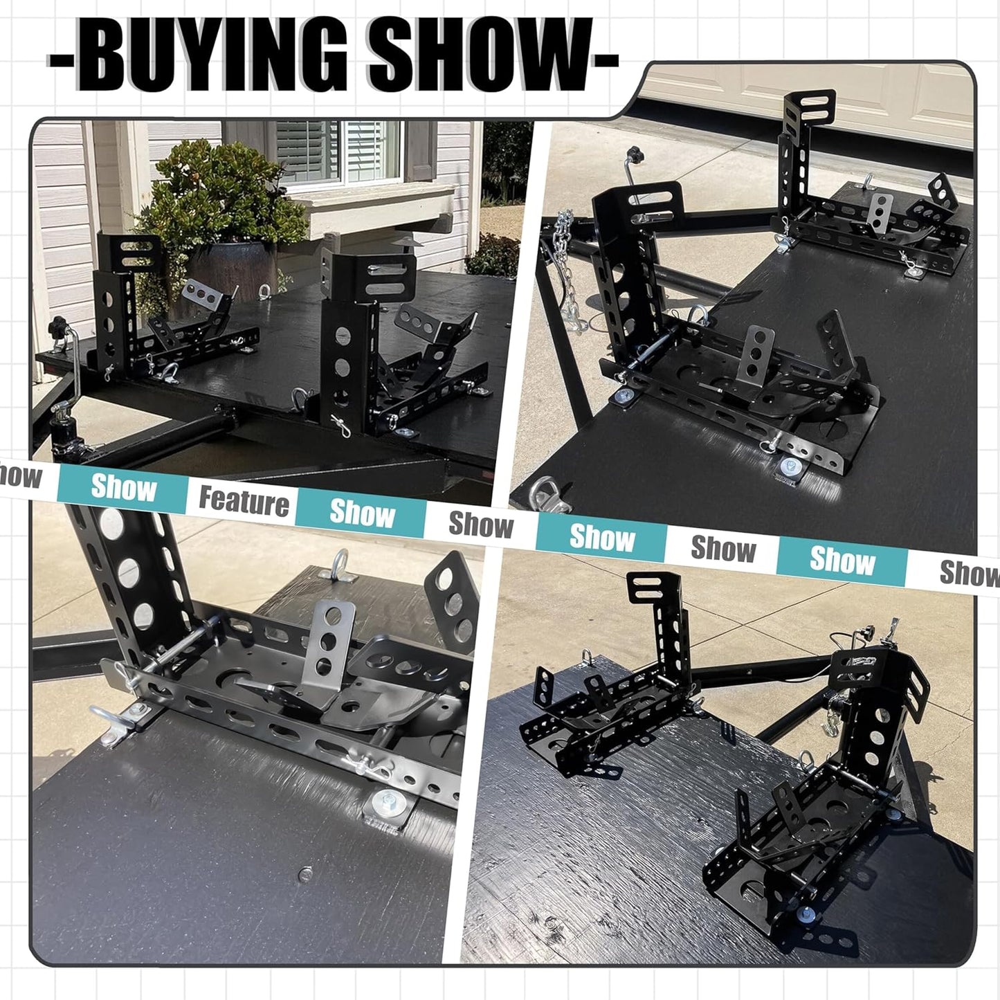 ECOTRIC Motorcycle Wheel Chock Trailer 3000lb Capacity, Adjustable Motorcycle Front Tire Stand Chock for Trailer Truck Garage Fit for Most Crusier Sports Dirt Bikes Tire Size 14"-22" Wheels