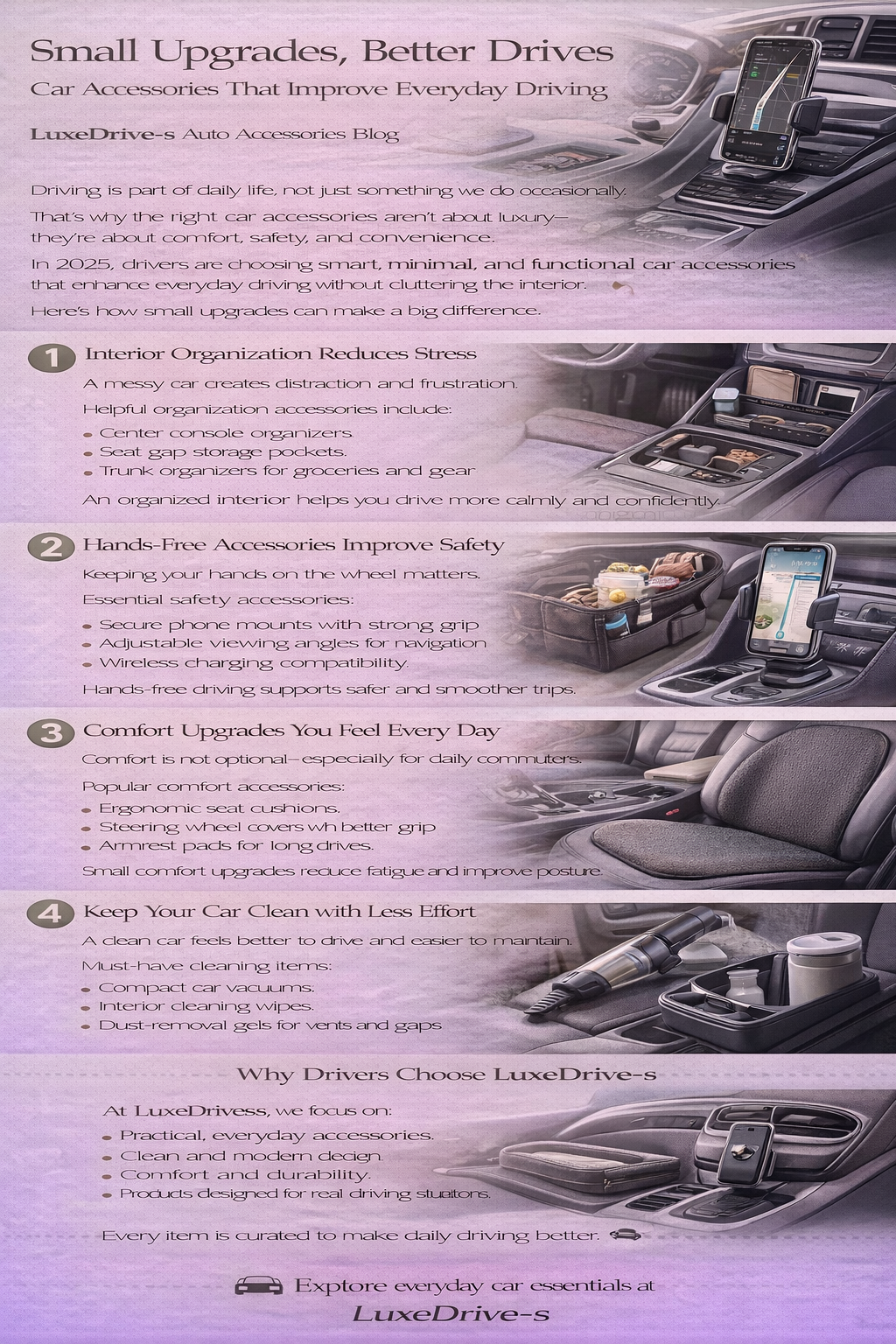 Small Upgrades, Better Drives: Car Accessories That Improve Everyday Driving LuxeDrive-s