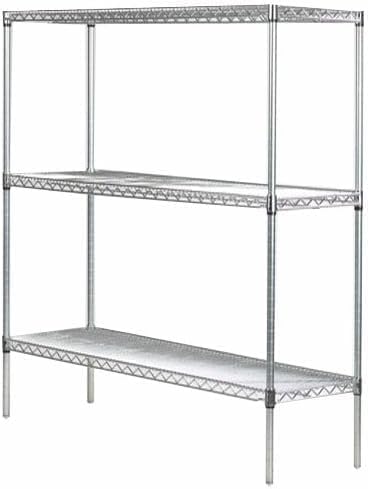 Omega Stainless Steel Shelves, 14" Deep x 54" Wide x 34" High 3 Tier Heavy Duty Wire Shelving Unit for Kitchen Garage Office Restaurant Warehouse 800-lb Per Shelf Weight Capacity