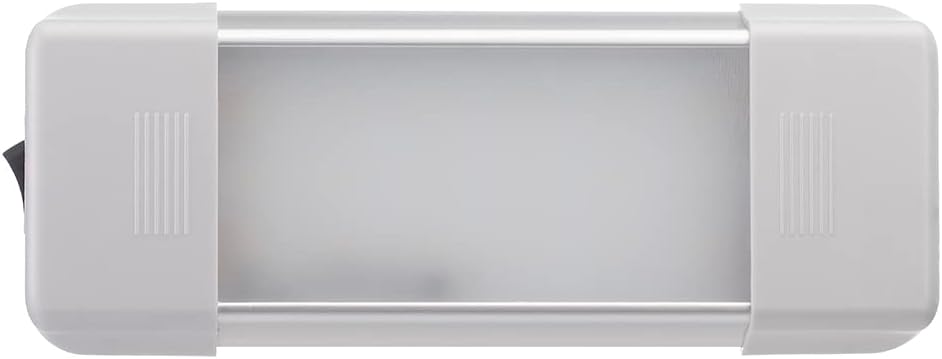 LED Interior Utility Light Fixture 6.7" x 2.6", High Lumen-Output Low Current Draw Energy Efficient, Frosted Lens 6000K Cool-White Even Diffused Beam, On/Off Rocker Switch, 12V-24V DC, 1-Pack