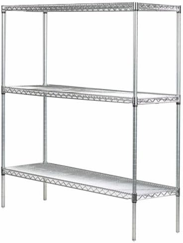Omega 21" Deep x 36" Wide x 74" High 3 Tier Gray Starter Shelving Unit