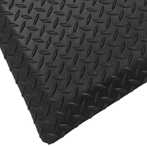 Rhino Mats, American Classic Diamond Anti-Fatigue Mats, Industrial Ergonomic Comfort Standing Mat for Work, Home, Garage, Office, Kitchen or Anywhere (Black 1" Thick, 2 FT. x 7 FT.)