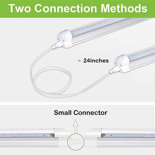 hykolity 6 Pack 4FT LED Shop Light,40W, 5200LM, 6500K Super Bright White,V Shape Integrated T8 LED Tube Light,4 Foot Linkable Shop Lights with Built-in ON/Off Switch for Garage,Warehouse,Workshop