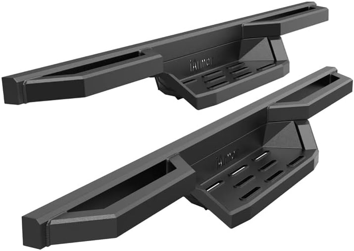 APS 304 Stainless Steel 6.5in Side Bars Pocket Steps Square Tube Rocker Guards Compatible with Jeep Wrangler TJ YJ 2Dr 87-06