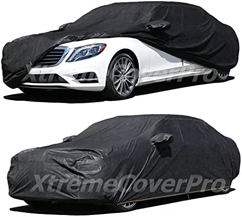 All Weather Waterproof car Cover Good for rain Snow uv Protection dust XL-Size Sedan Seville w126 XJ8L S580 DeVille MKS XTS CT6 G90 EQS 300SE Black