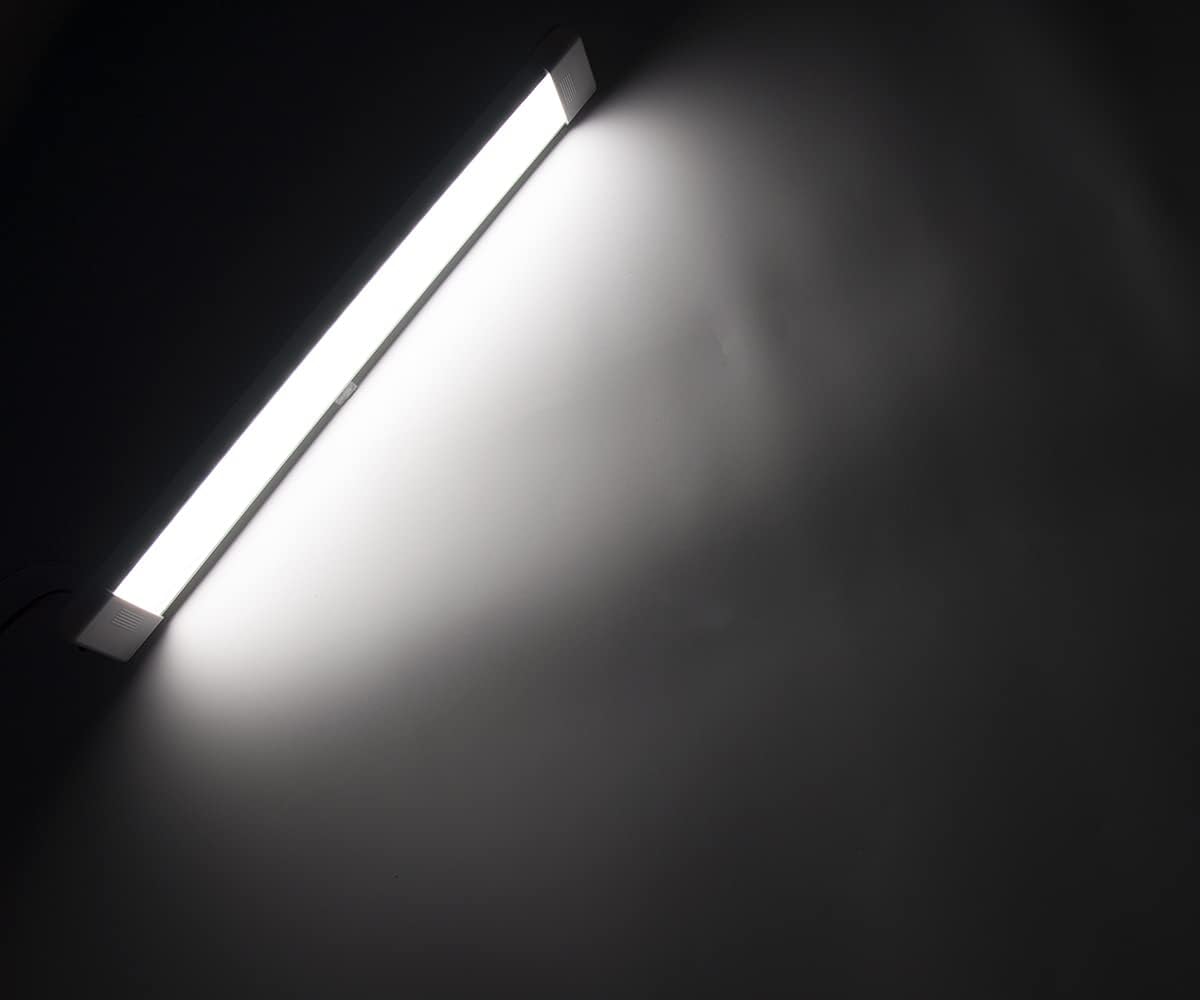 LED Interior Utility Light Fixture 18.5" x 2.6", High Lumen-Output Low Current Draw Energy Efficient, Frosted Lens 6000K Cool-White Even Diffused Beam, On/Off Rocker Switch 12V-24V DC, 1-Pack