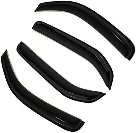 4pc Sun Rain Guards Window Visor Wind Deflector Compatible with Nissan Xterra 2005-2015 Smoke
