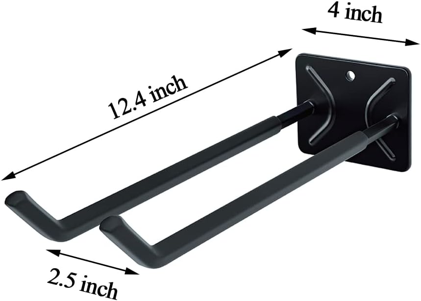 Ultrawall Garage Storage Hooks, Heavy Duty Steel Tool Organizer, 12.4 Inch Wall Mount Hangers Racks for Car Tires, Ladders, Chairs, Ropes and Garden Tools, 2 Pack