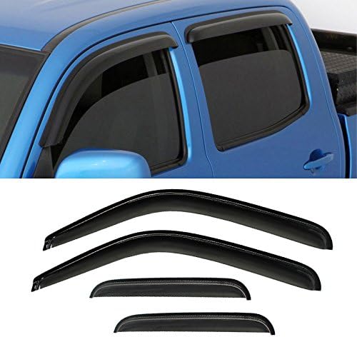 Sun/Rain Guards Window Visors Wind Deflector Compatible with Avalanche/Suburban/Yukon/Silverado/Sierra Crew Cab 4pcs