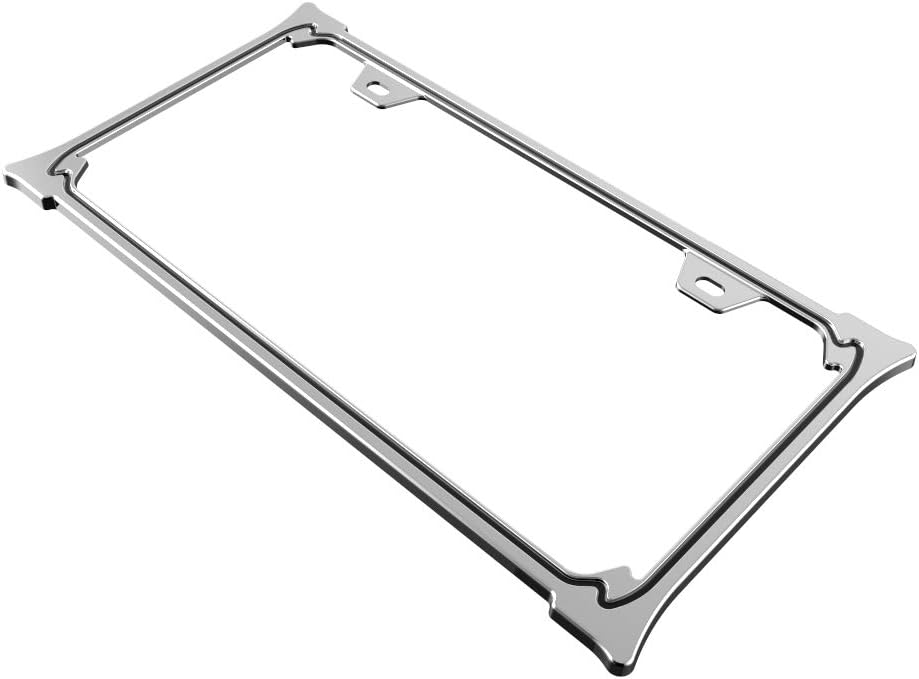 3D Chrome License Plate Frames, Pure Zinc Alloy Metal (3D Horn Pattern)