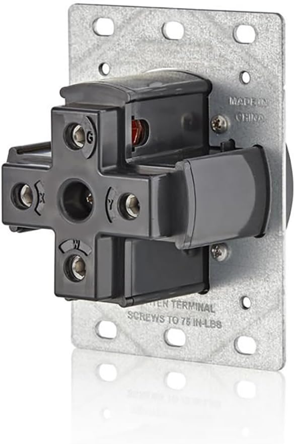 Leviton 50 Amp EV Charging Receptacle/Outlet, Heavy Duty, 1450R, Black