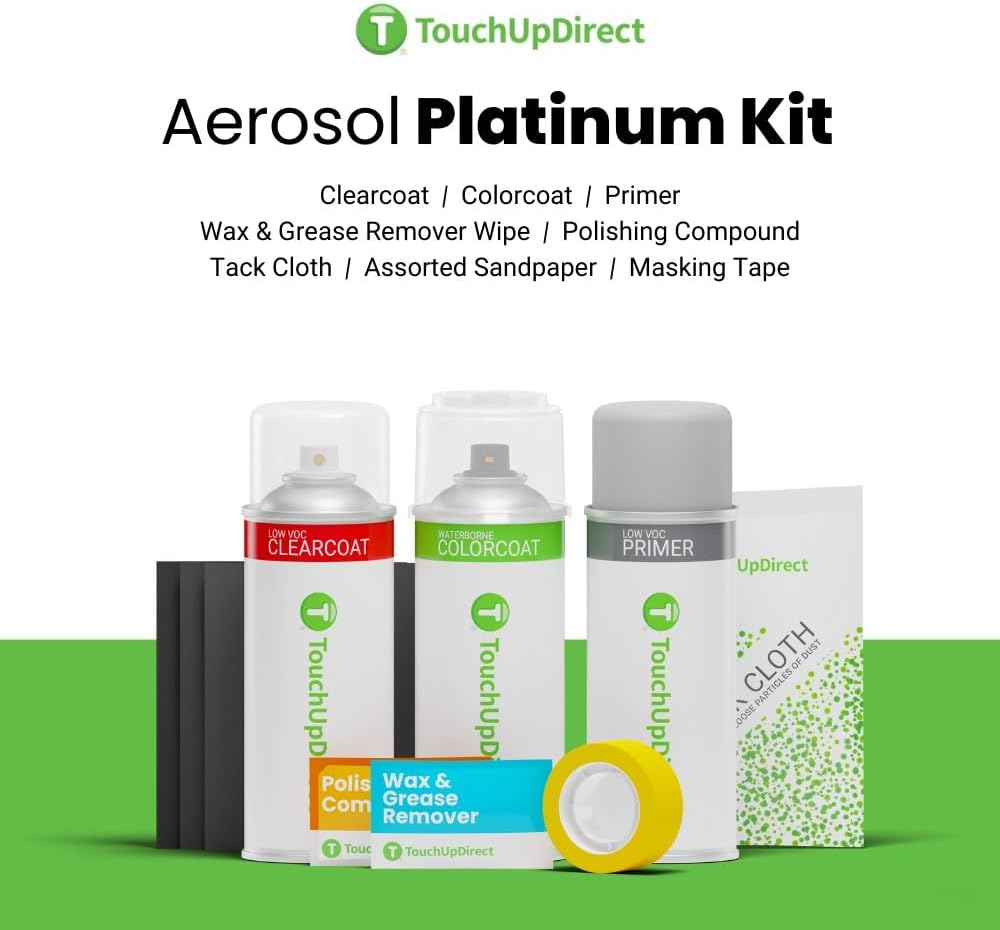 TouchUpDirect 1F7 Classic Silver Metallic Compatible with Toyota Exact Match Touch Up Paint Aerosol - Platinum Kit