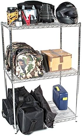 Omega 14" Deep x 42" Wide x 74" High 3 Tier Chrome Starter Shelving Unit