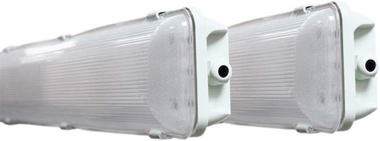 4 FT 6500K 72W LED Vapor Tight Lights | Commercial Indoor/Outdoor Hardwired IP65 Waterproof Fixtures | 8000 Lumens | Detachable LED Strips (2-Pack)