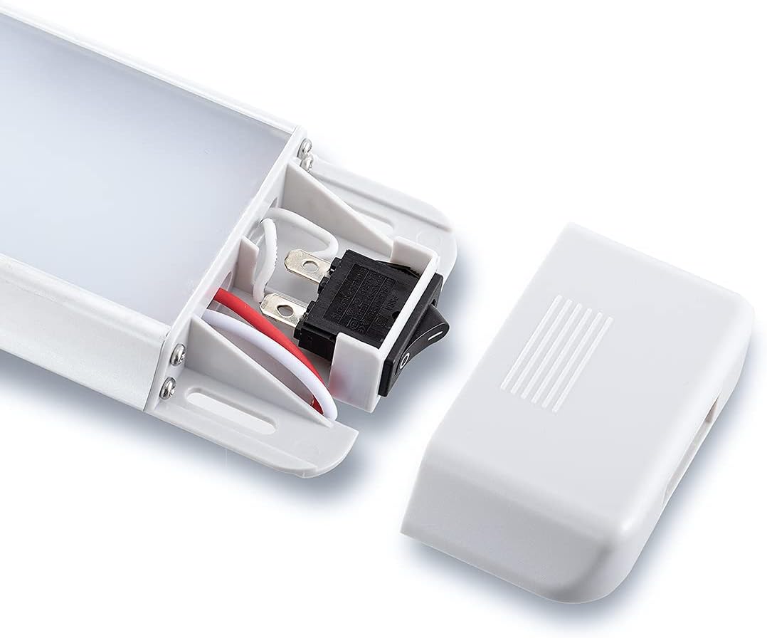 LED Interior Utility Light Fixture 38.2" x 2.6", High Lumen-Output Low Current Draw Energy Efficient, Frosted Lens 6000K Cool-White Even Diffused Beam, On/Off Rocker Switch 12V-24V DC, 1-Pack