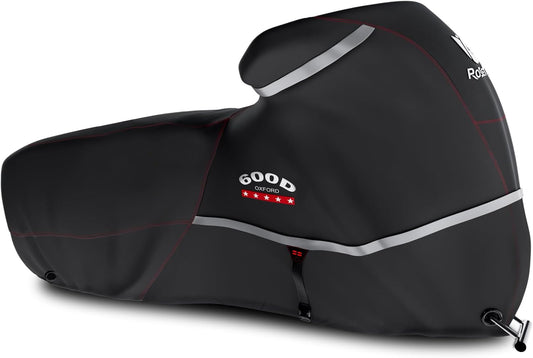 Rosefray Motorcycle Cover 600D Waterproof for Touring Models Harley Davidson Nightster,Sportster, Fat Boy Indoor & Outdoor Storage Black