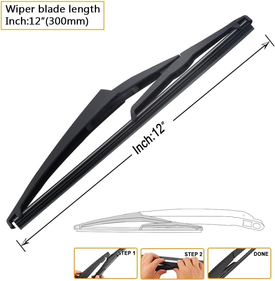 AUTOBOO 26"+17" Windshield Wipers with 12" Rear Wiper Blade Replacement for Nissan Rogue Pathfinder 2013 2014 2015 2016 2017 2018 2019 2020 2021 2022 2023 -Original Factory Quality (Pack of 3)