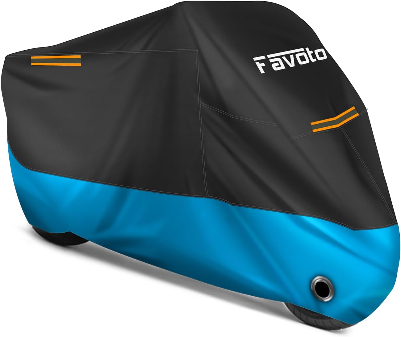 Favoto Motorcycle Cover 104 inches Length All Season Universal Weather Waterproof Rain Sun Outdoor Protection Night Reflector with Lock-Holes & Storage Bag Motorbike Vehicle Cover, Blue