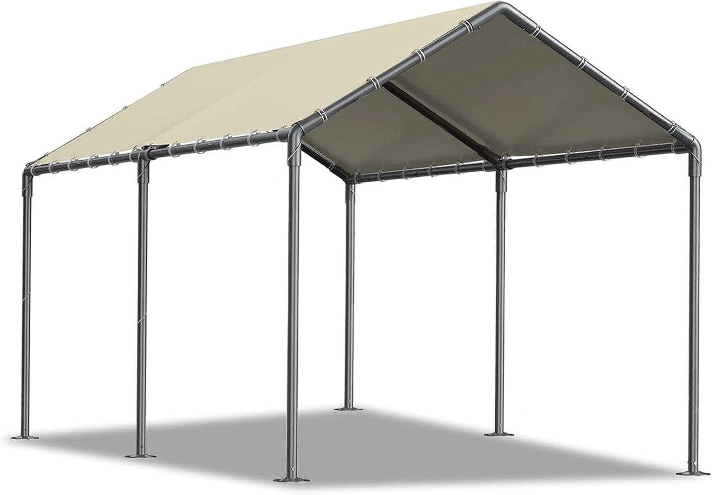 Carport 10x20ft Heavy Duty Car Tent, Portable Garage, Car Shelter, All-Season Tarp Tent for Car, Party，Beige