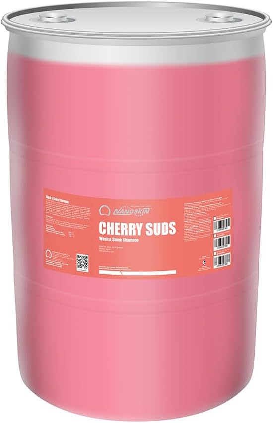 Nanoskin CHERRY SUDS Foaming Car Wash Shampoo 30 Gallons- Works with Foam Cannon, Foam Gun, Bucket Washes, Car Soap for Pressure Washer | Safe for Cars Trucks, Motorcycles, RVs & More | Cherry Scented