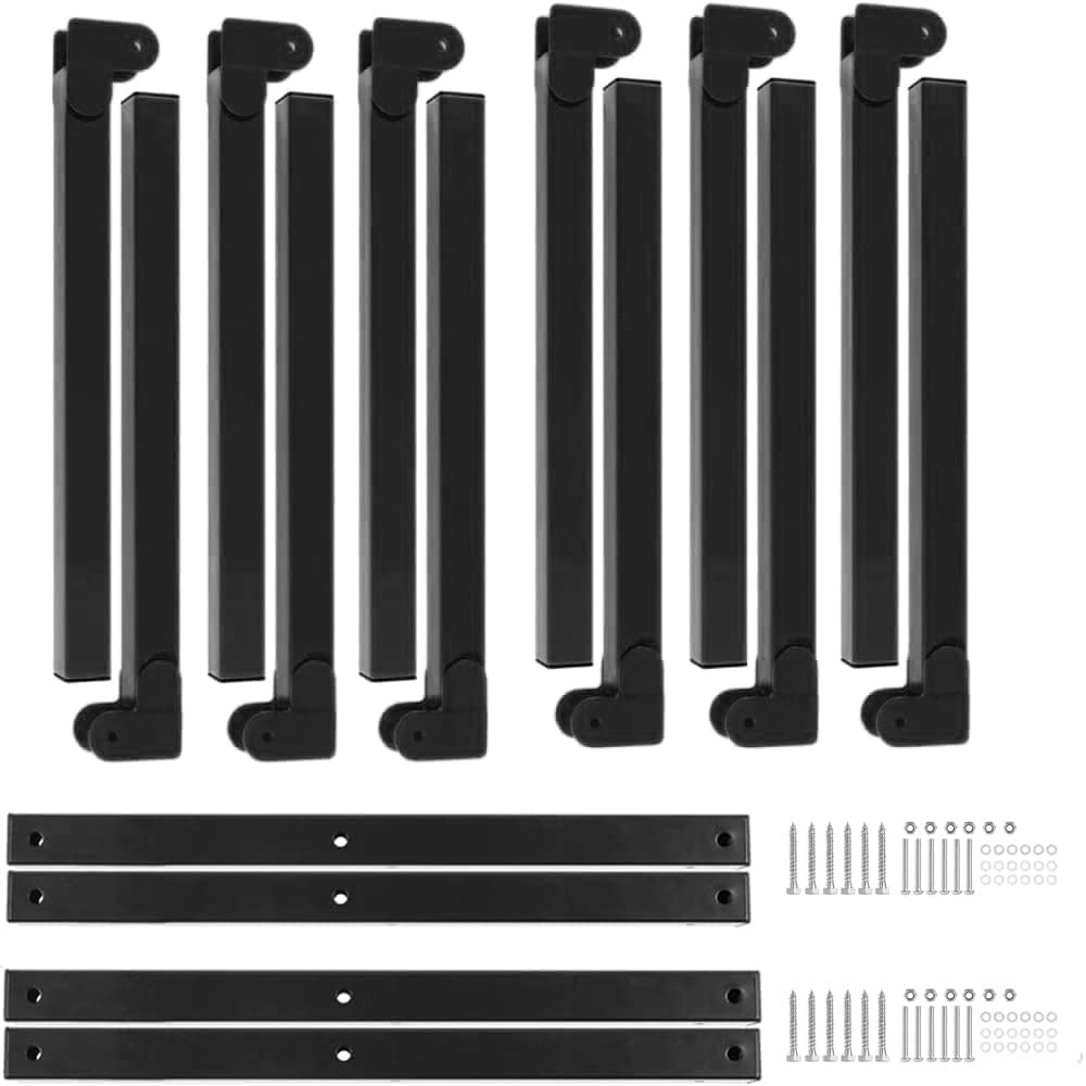 Ultrawall Wall Mount Wood Organizer and Lumber Storage Metal Rack for Shed, Workshop, Garage with 3-Level (Black-4 Pack)