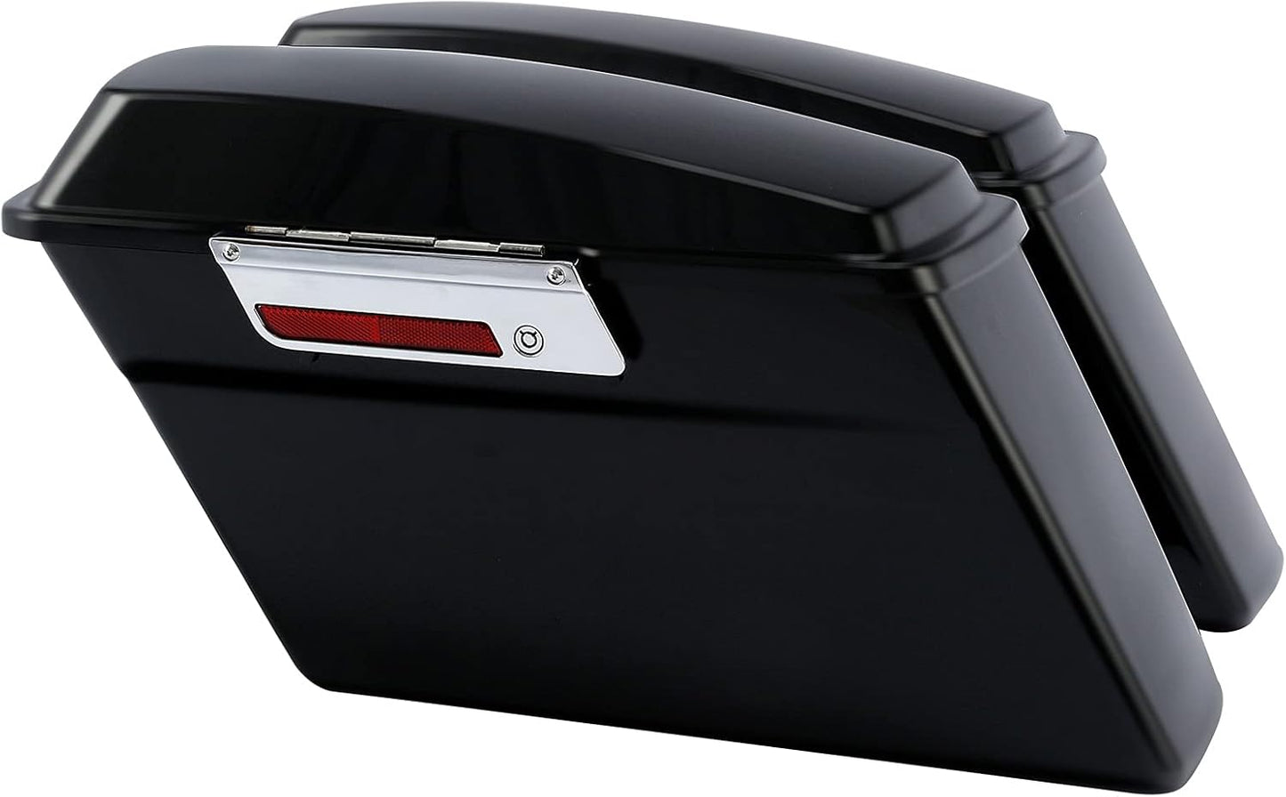 XFMT Motorcycle Matte Black Hard Saddlebags Saddle Bags Trunk W/Lids & Chrome Latches For Harley Touring Road King Street Glide Road Glide Electra Glide 1994-2013