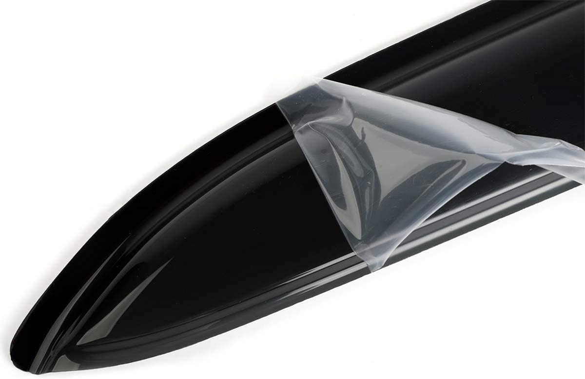 92503 Side Window Visor,2pcs Out-Channel Tape On Dark Smoke Rain Guards Wind Deflectors,Good Looking Window Visor fit for 99-16 Ford F250/F350/F450/F550 Super Duty with Standard Mirror