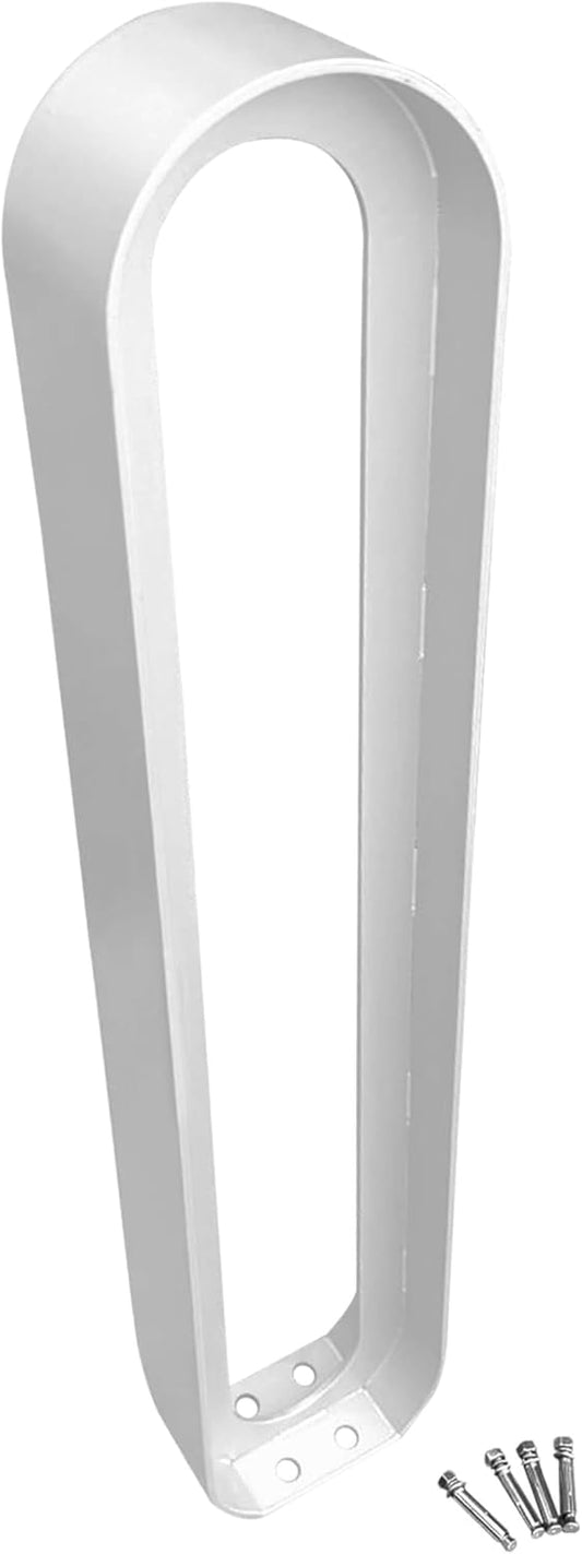 Sandbaggy Modern Commercial Bike Rack | 6.5” x 3” x 35” Oval Design | In-Ground | Anchor Bolts Included (White, 8)