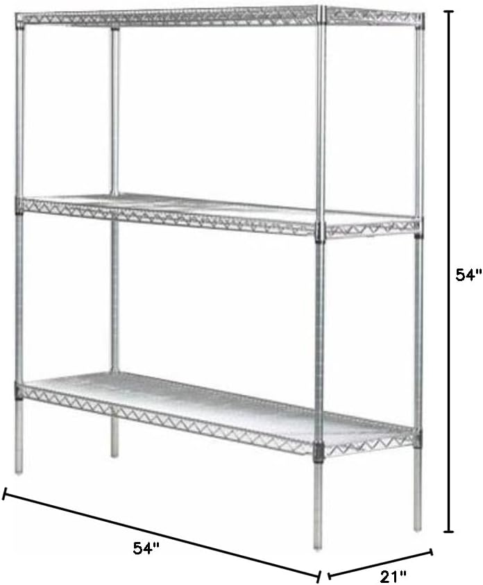 Omega 21" Deep x 54" Wide x 54" High 3 Tier Gray Starter Shelving Unit