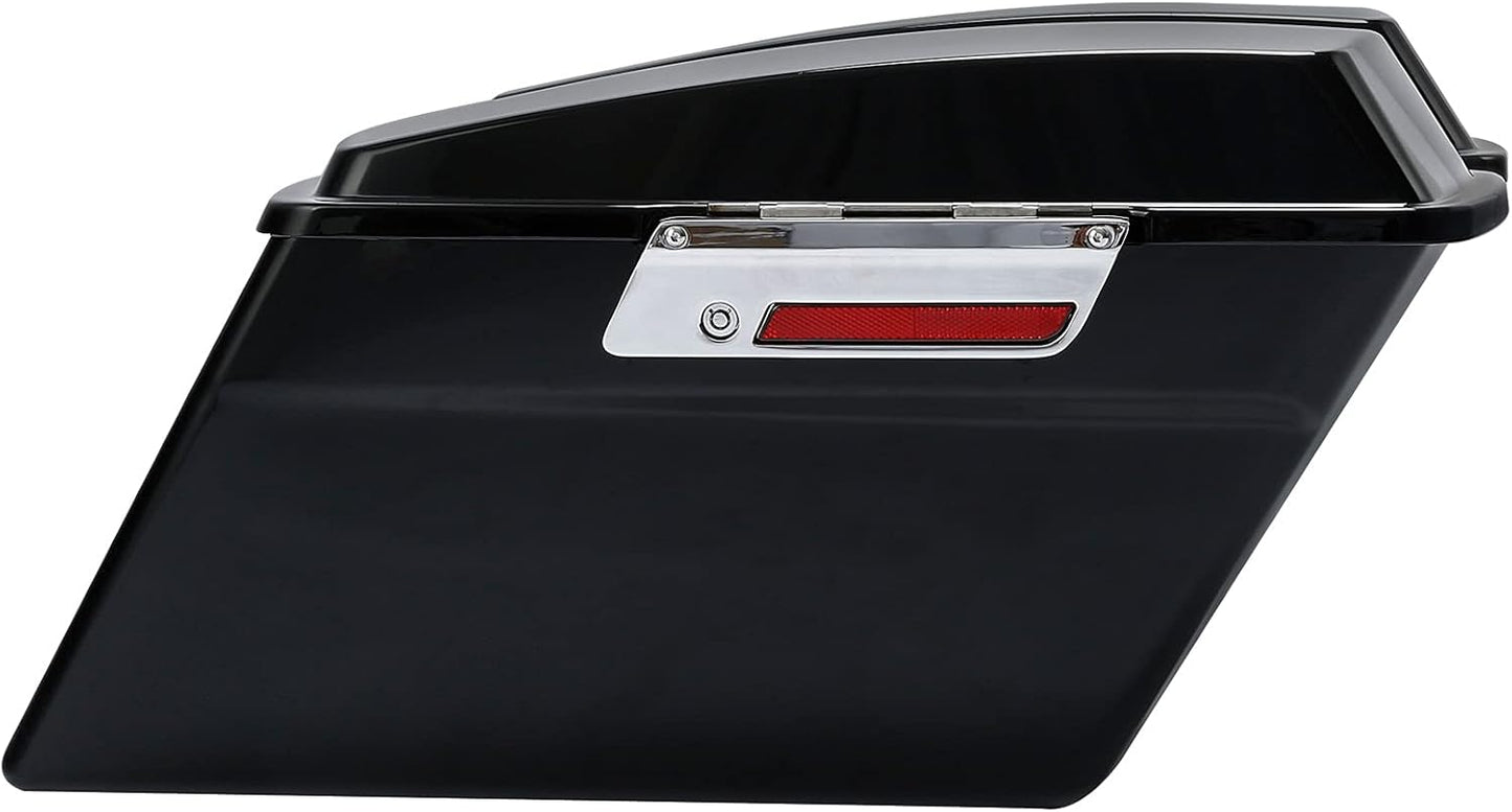 XFMT Hard Saddlebags Saddle Bag Turnk W/Chrome Conversion Brackets For Harley Heritage Softail Deluxe 1984-2017