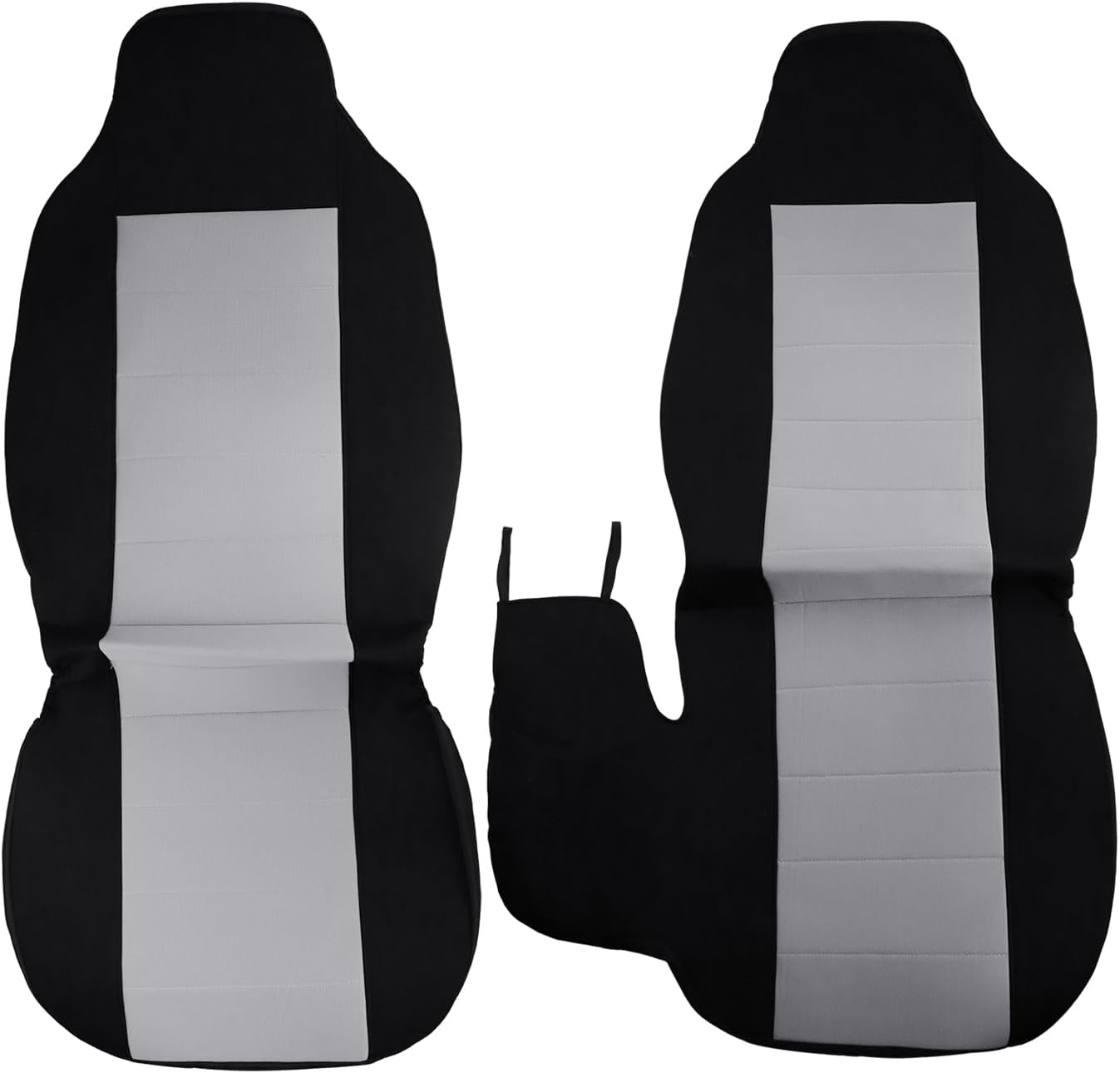 Front Car Seat Covers for 2004-2012 Ford Ranger, Front High Back 60/40 Split Bench Seat Covers with Molded Headrests for Ford Ranger 2004 2005 2006 2007 2008 2009 2010 2011 2012 (Light grey)