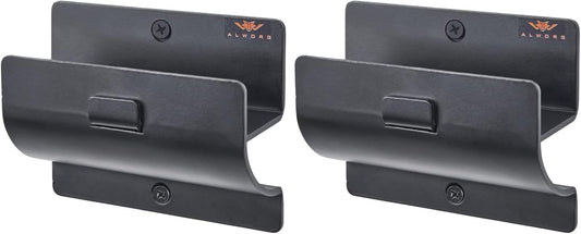 Ladder Hanger set of 2 For Garage Wall - Black Heavy Duty Utility Hook For Wall Mount Ladder Storage. Versatile Tool Holder To Maximize Space In Shed, Workshop, Garden, Hang Wheelbarrow, Folding Chair