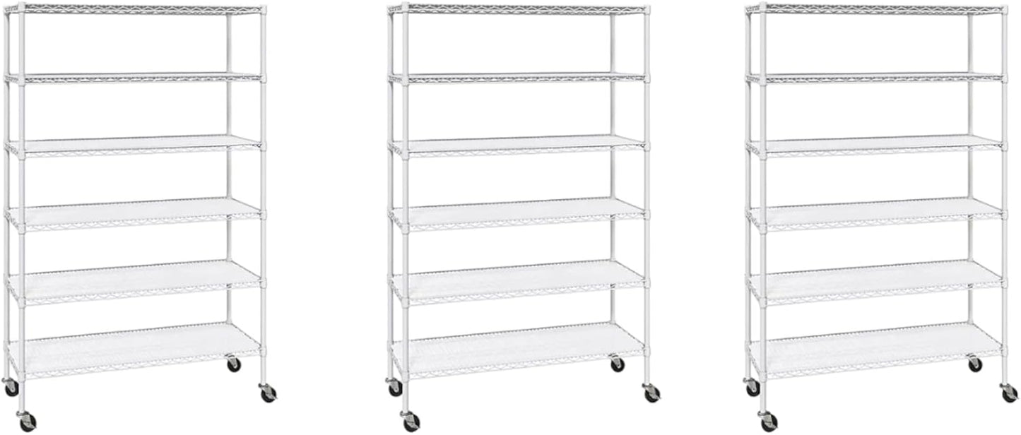 Generic Organize in Style with The Members Mark 6-Tier NSF Heavy Duty Wire Shelving, 47.75"" W x 18"" D x 75.5"" H (White, 3 PACK)