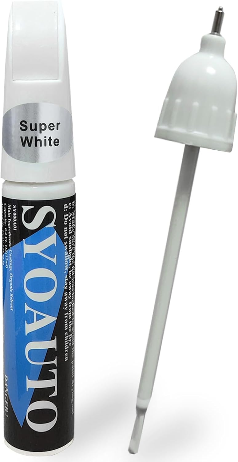 SYOAUTO Super White Touch Up Paint Fit for Toyota 040 Cars - 2 in 1 Scratch Repair Automotive Paint Remover